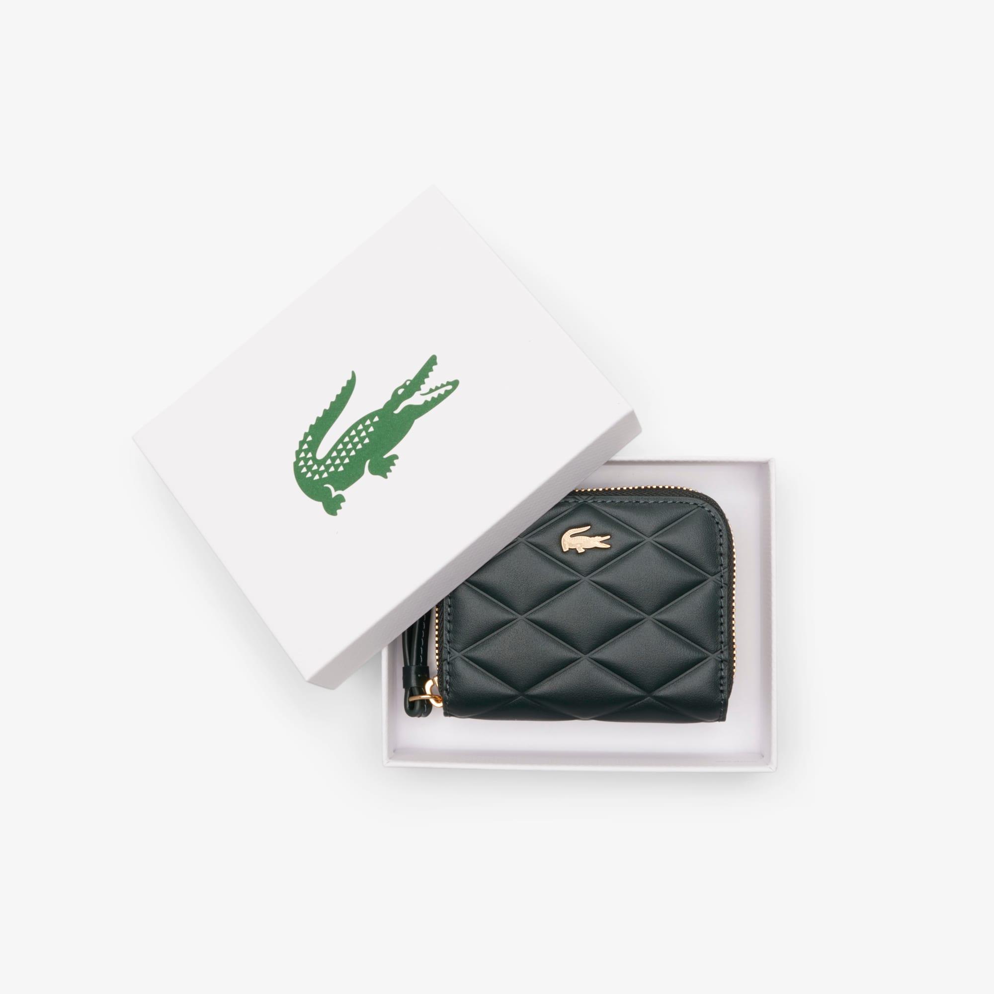 Small Crocodelle Leather Coin Purse by LACOSTE