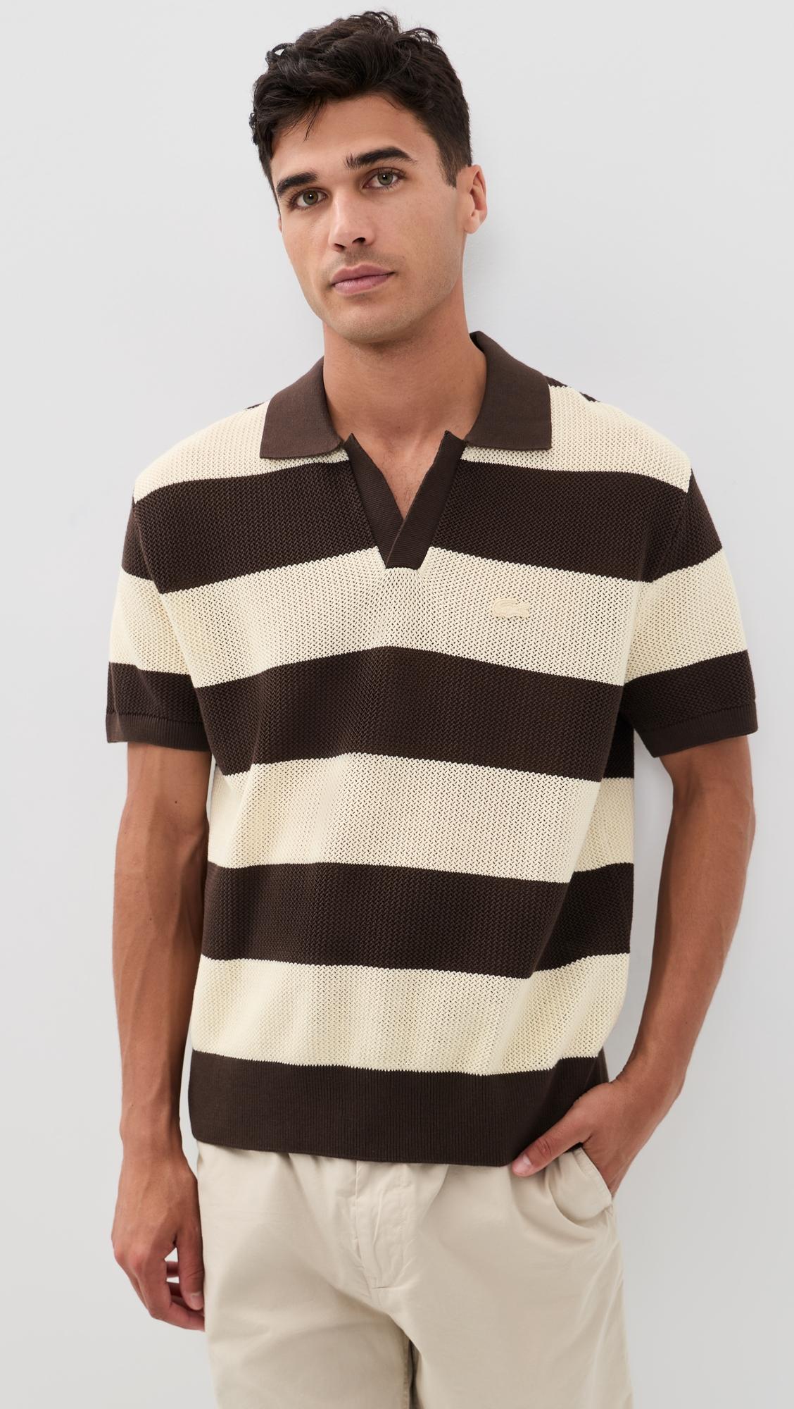 Striped Knit Polo by LACOSTE