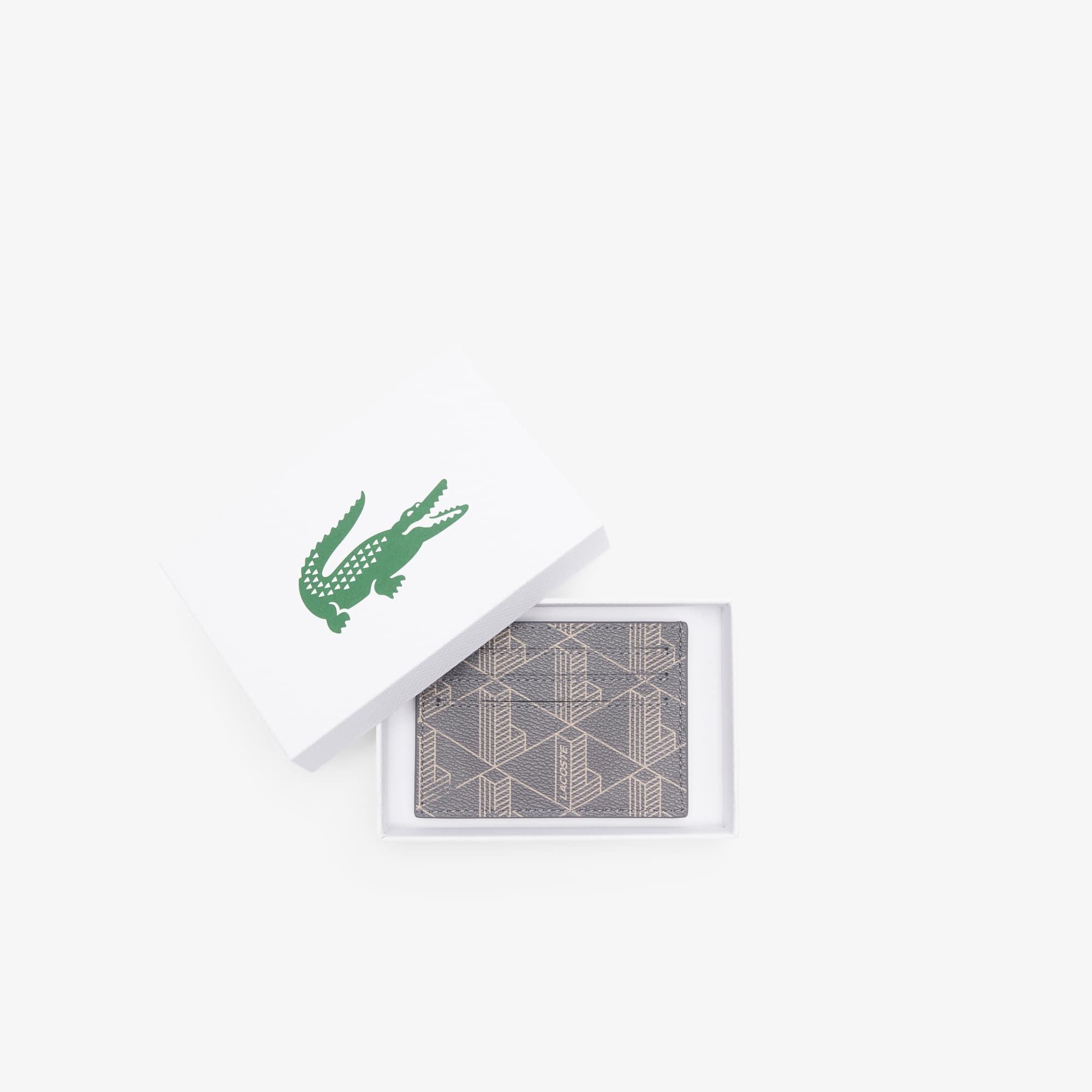 The Blend Monogram Print Canvas Card Holder by LACOSTE
