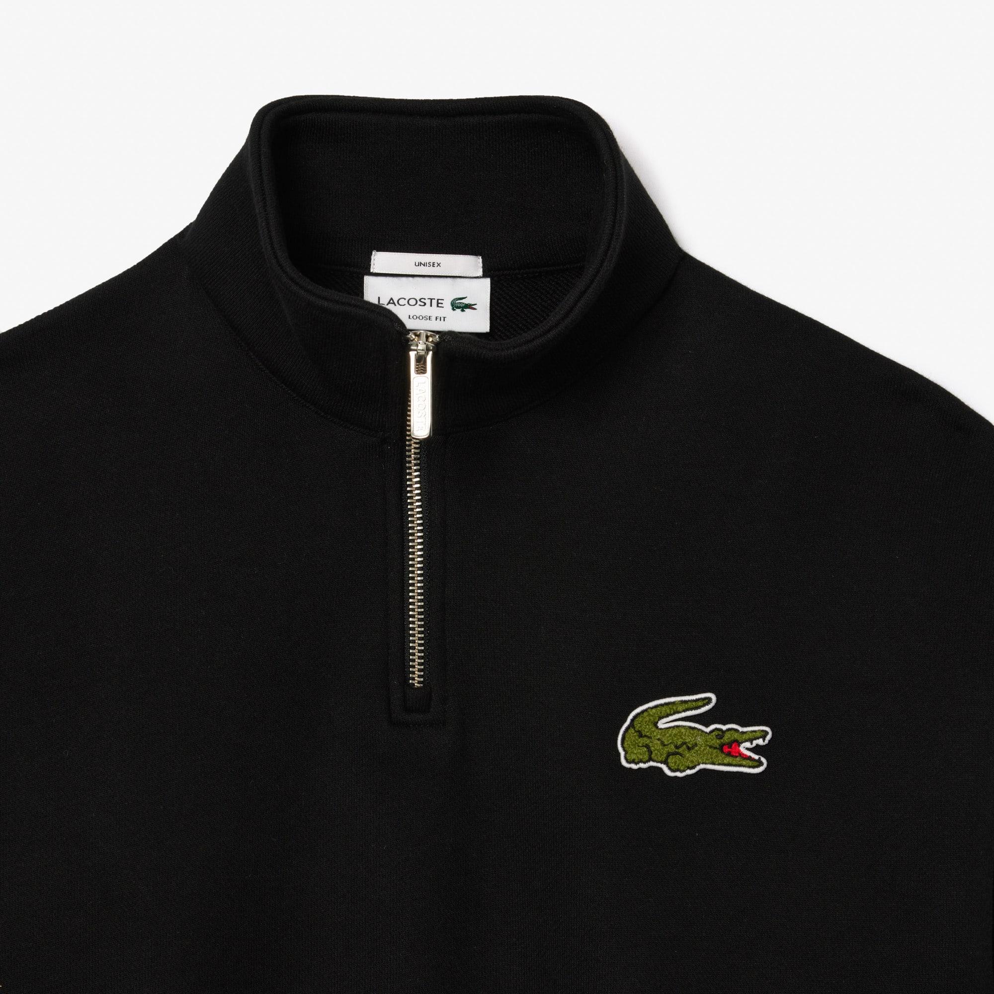 Unisex Loose Fit Badge Accent Half-Zip Sweatshirt by LACOSTE
