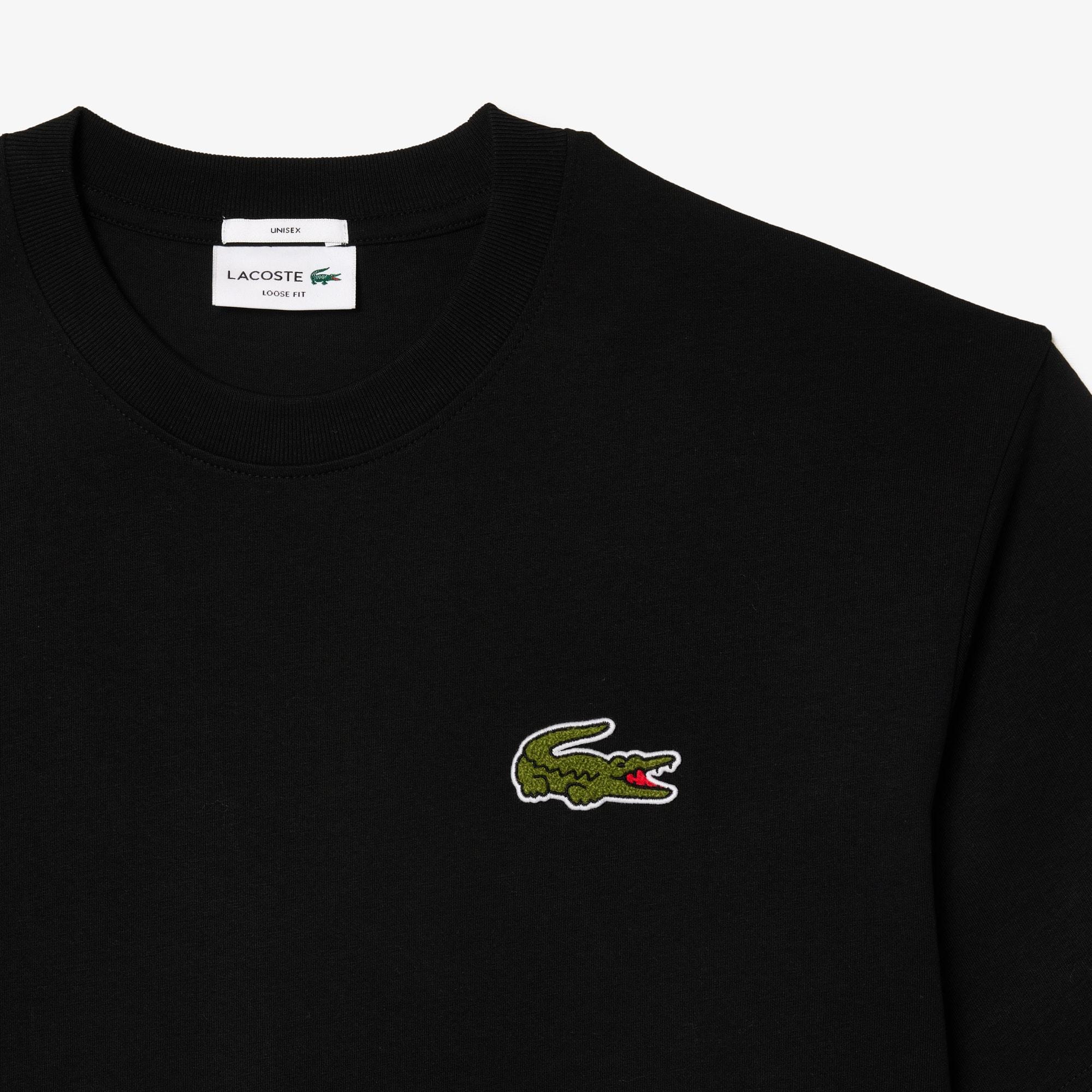 Unisex Loose Fit Heavy Cotton Badge T-Shirt by LACOSTE