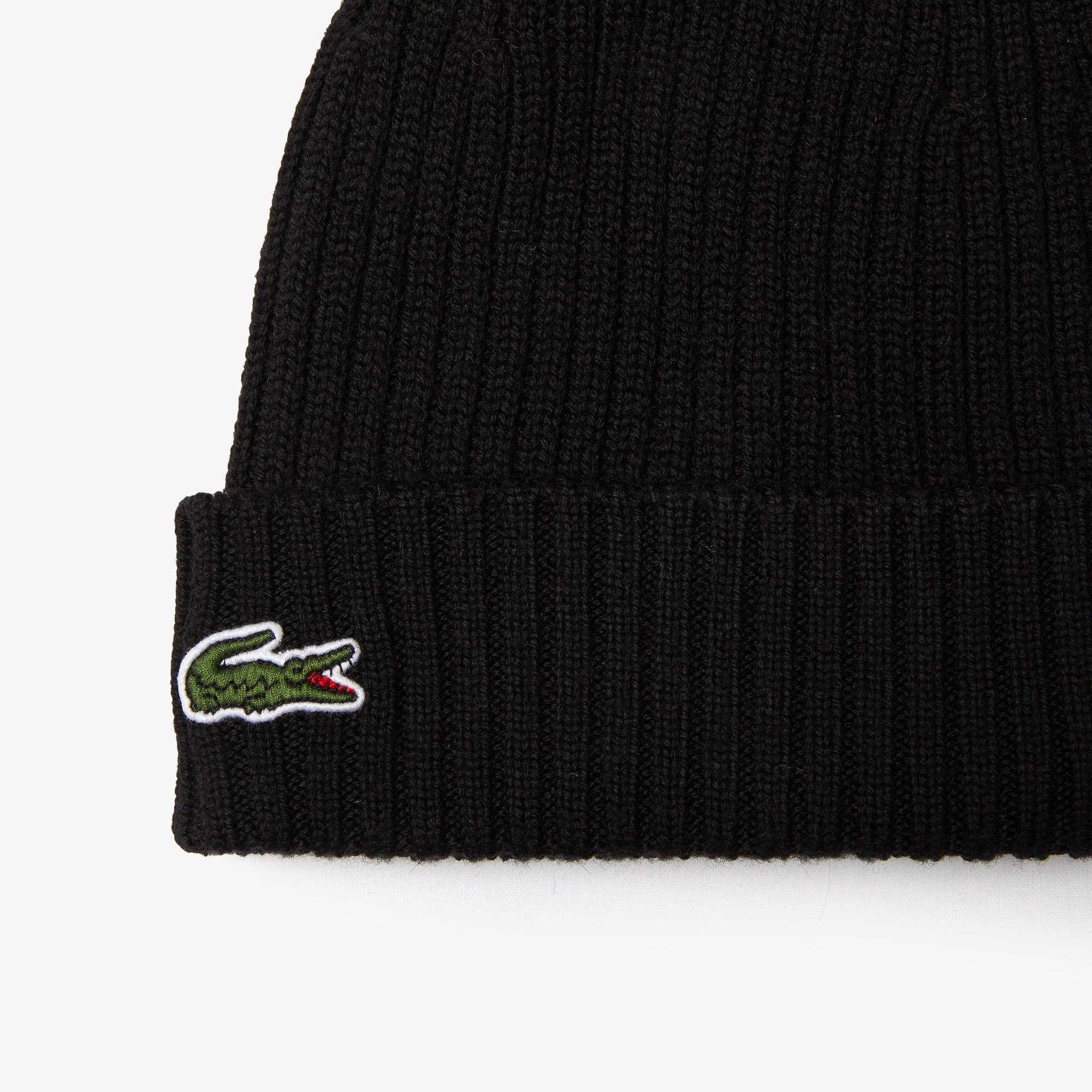 Unisex Rib Knit Brushed Wool Beanie by LACOSTE