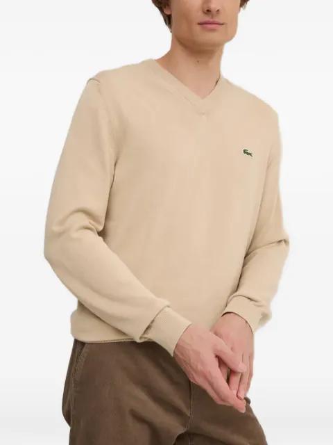 V-neck appliqué sweater by LACOSTE