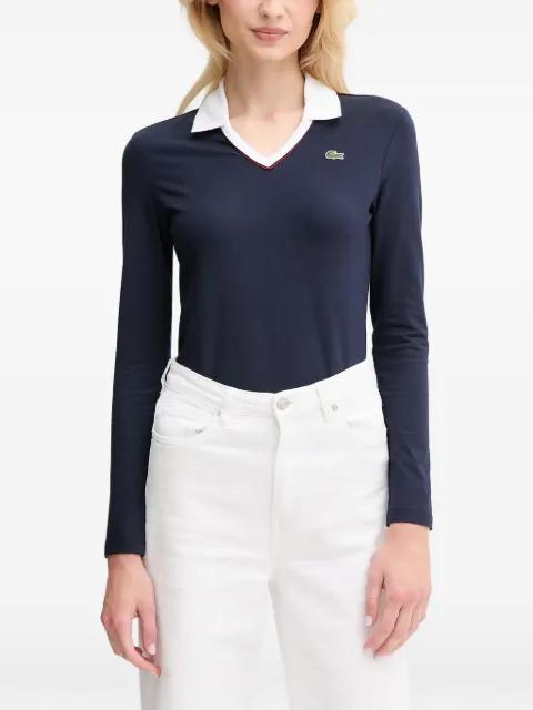 V-neck collared top by LACOSTE