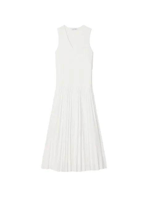 V-neck pleated midi dress by LACOSTE
