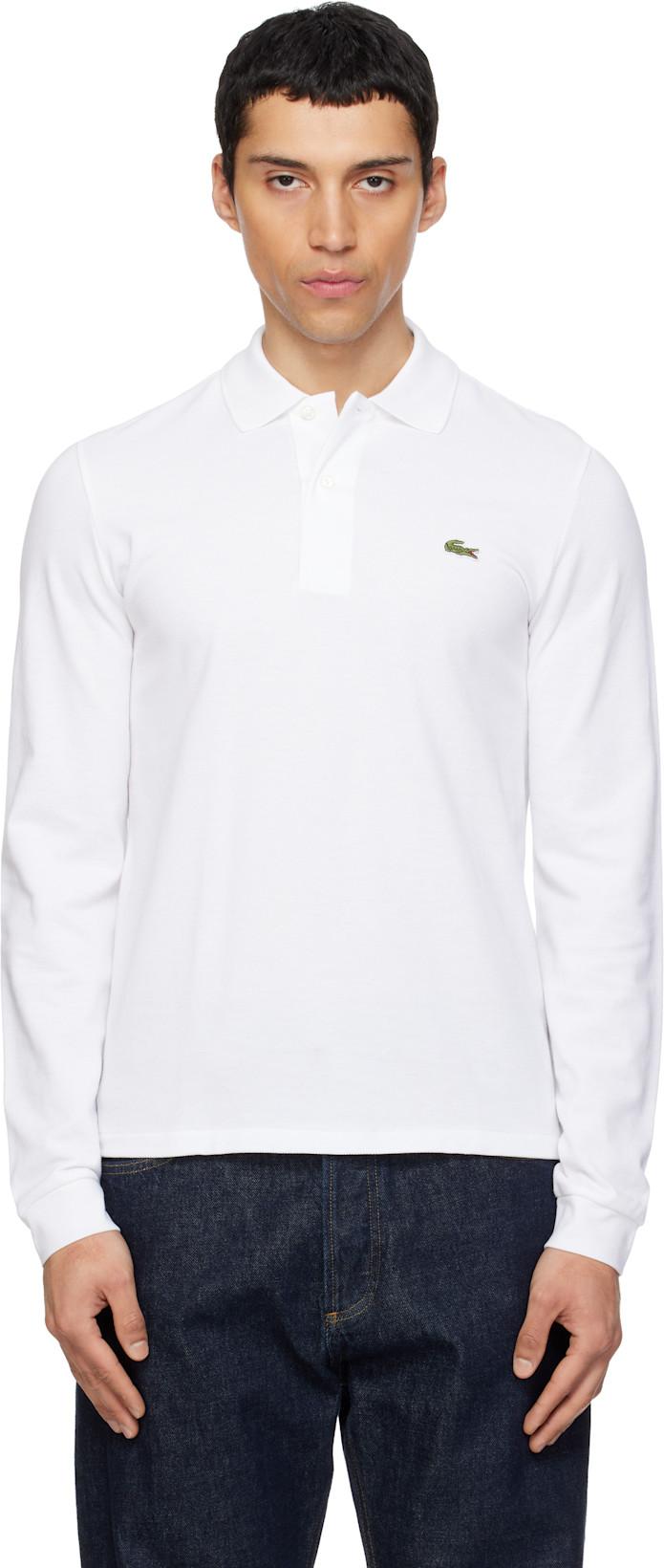 White Classic Fit Long Sleeve L.12.12 Polo by LACOSTE
