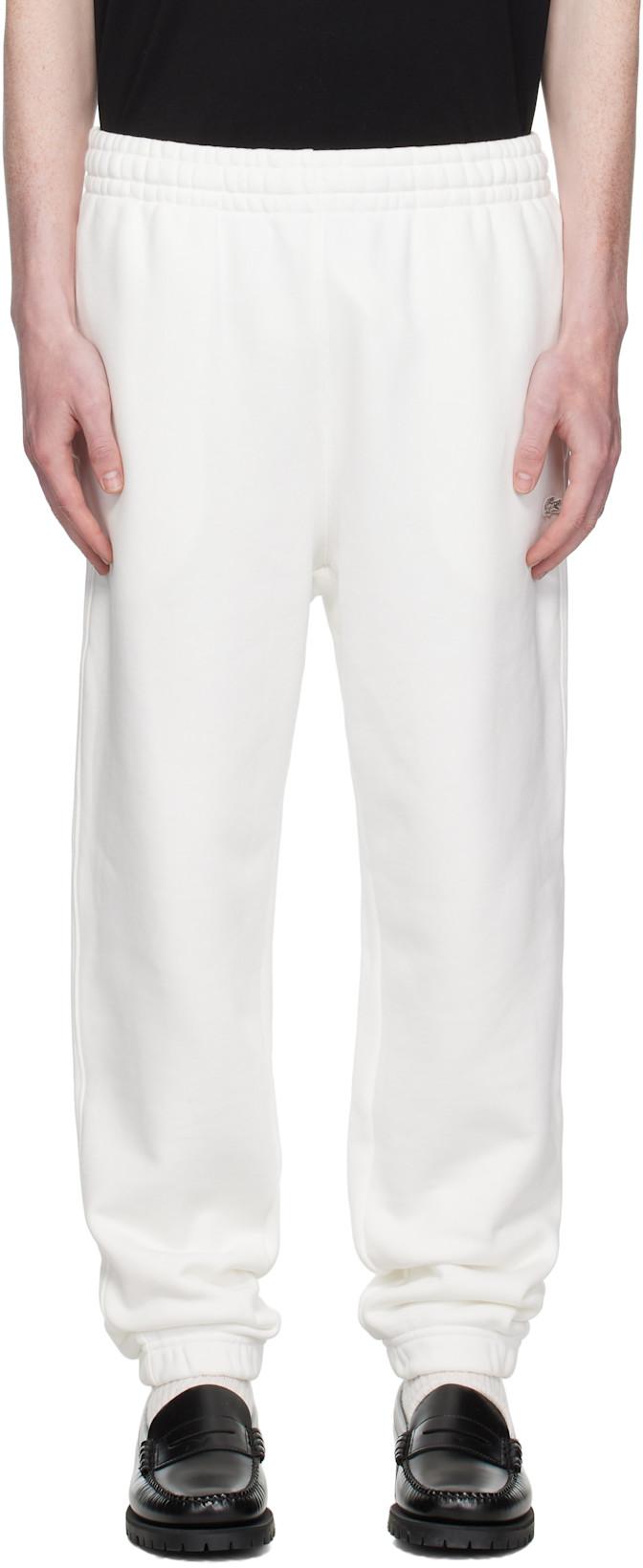 White Fleece Sweatpants by LACOSTE