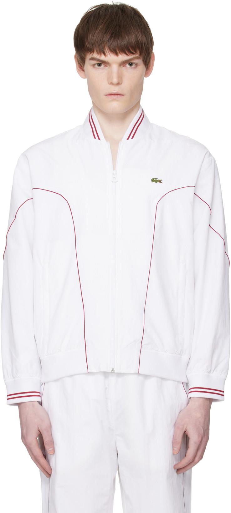 White Top Tier Track Jacket by LACOSTE