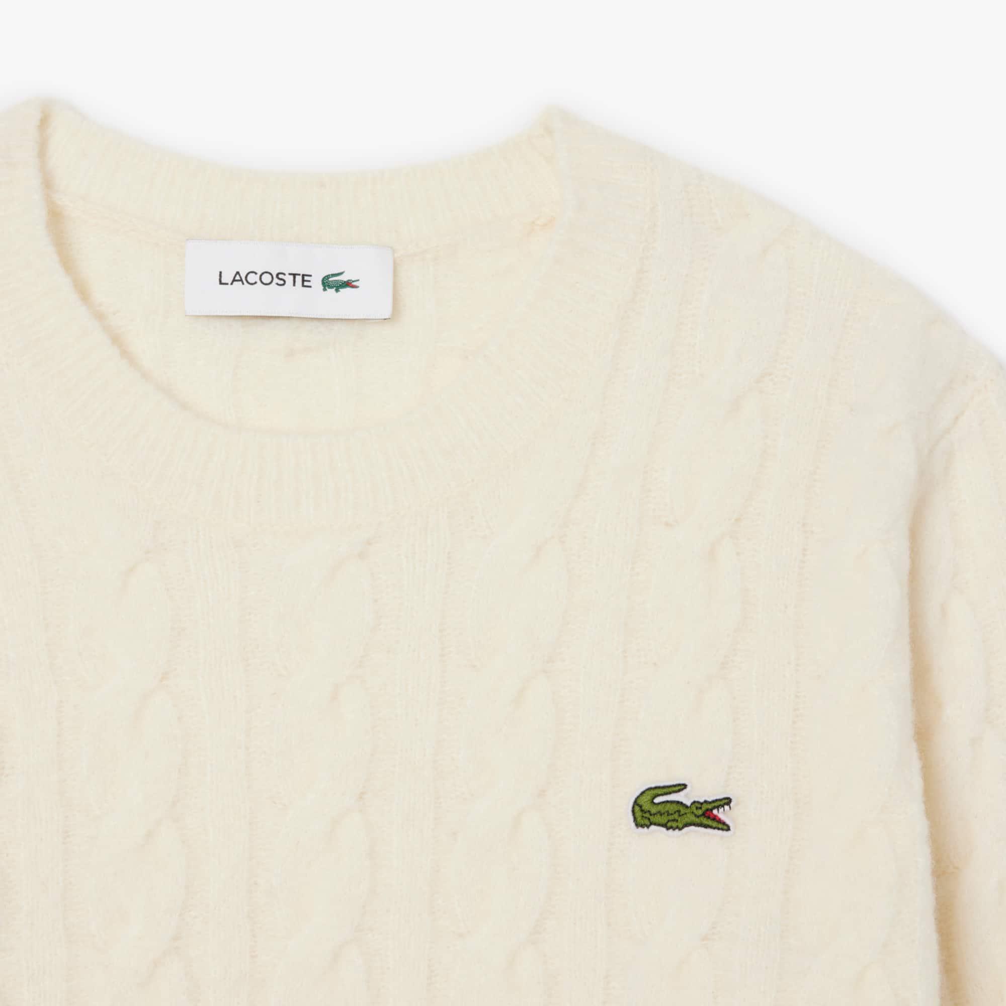 Women's Cable Knit Wool Sweater by LACOSTE