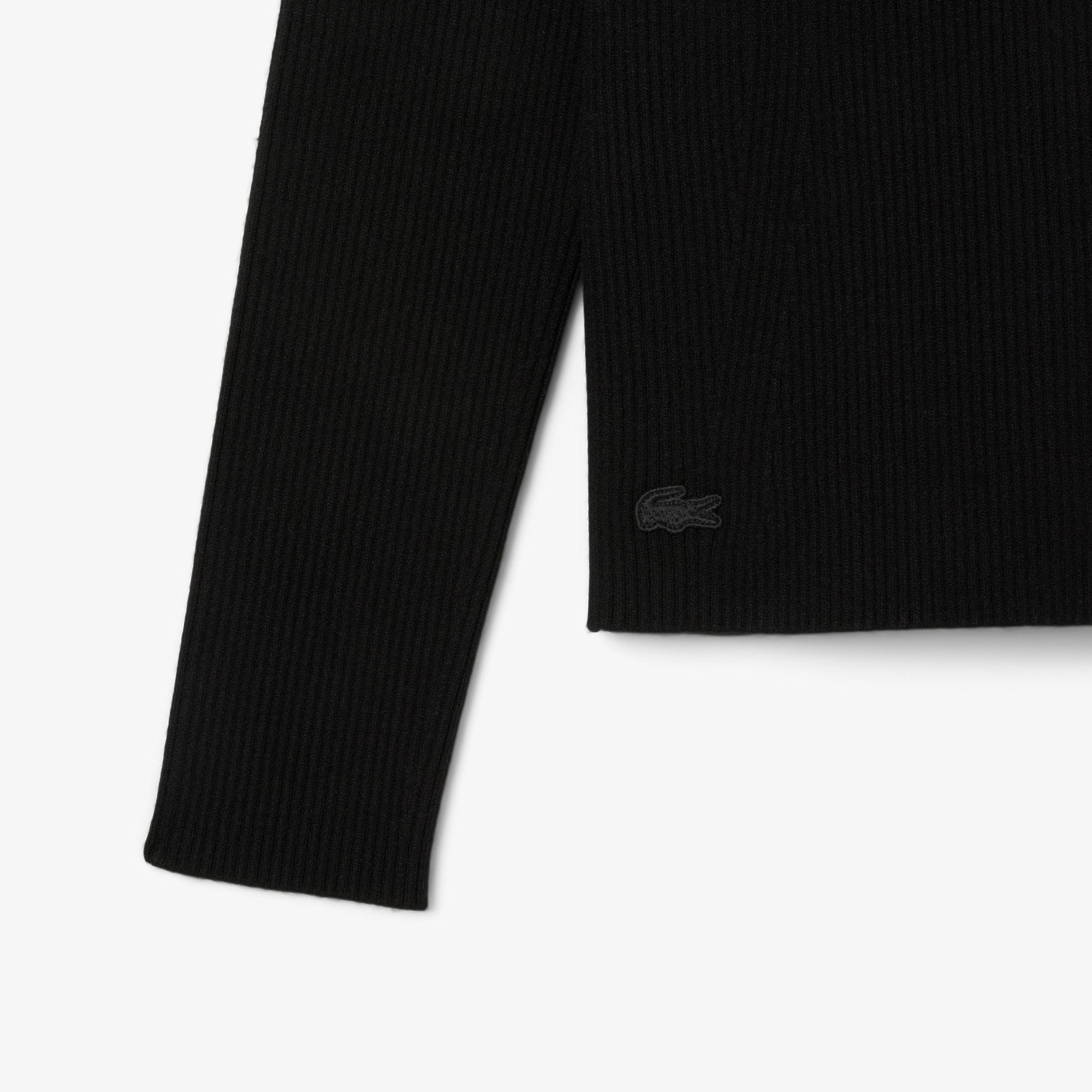 Women's High-Neck 3D Ribbed Knit Sweater by LACOSTE