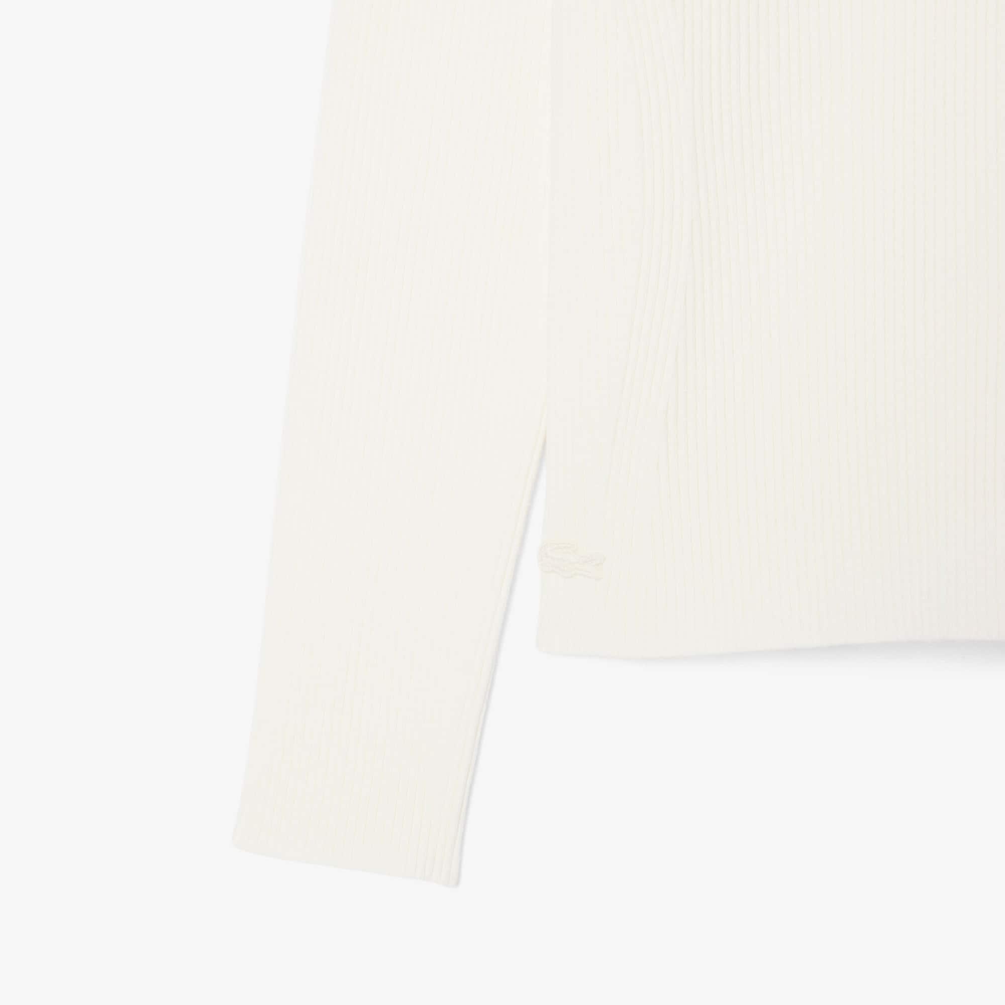 Women's High-Neck 3D Ribbed Knit Sweater by LACOSTE