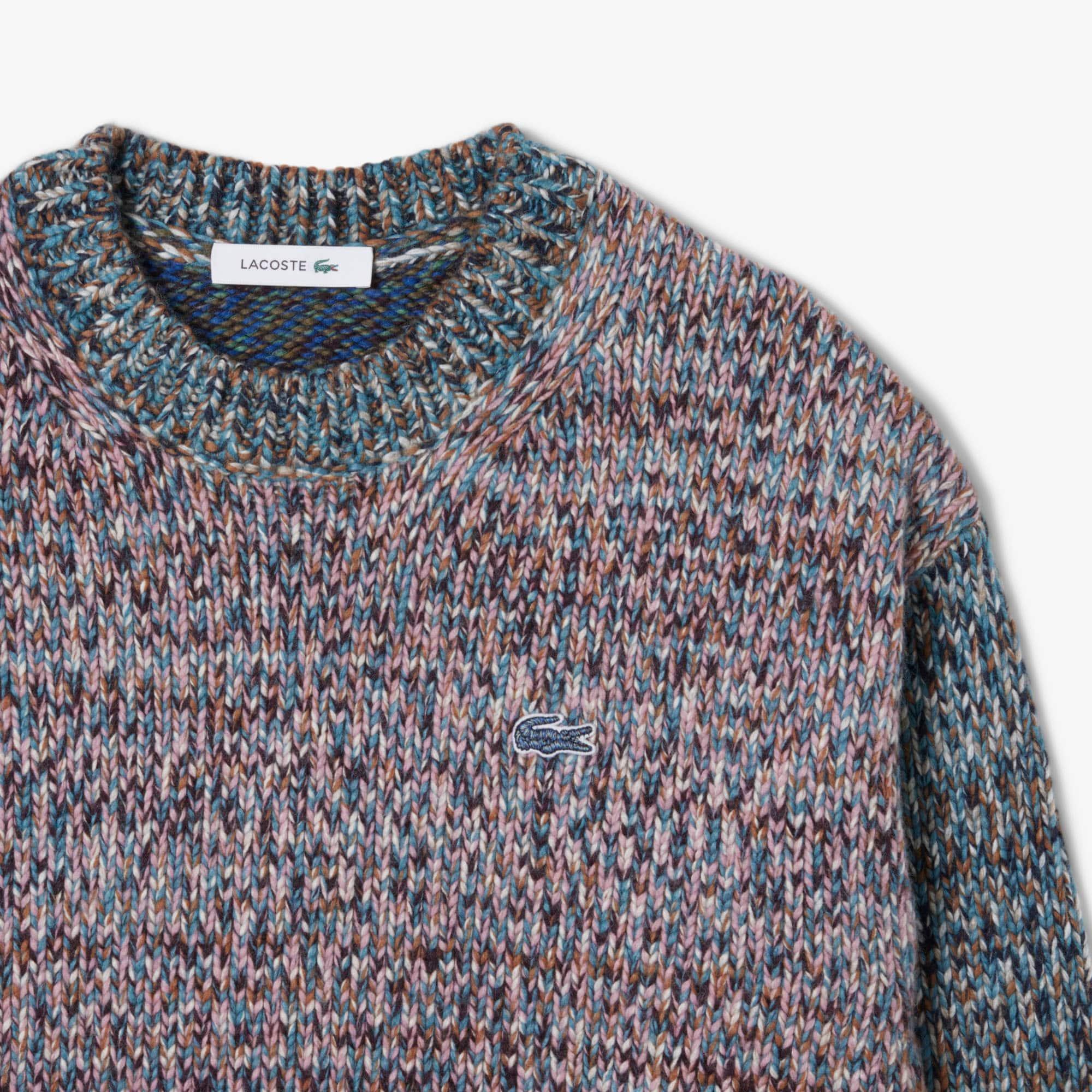 Women's High-Neck Wool Blend Cable Knit Sweater by LACOSTE