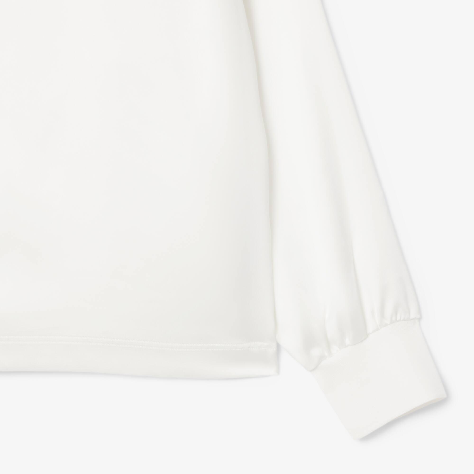 Women's Long Sleeve Oversized Satin Polo by LACOSTE