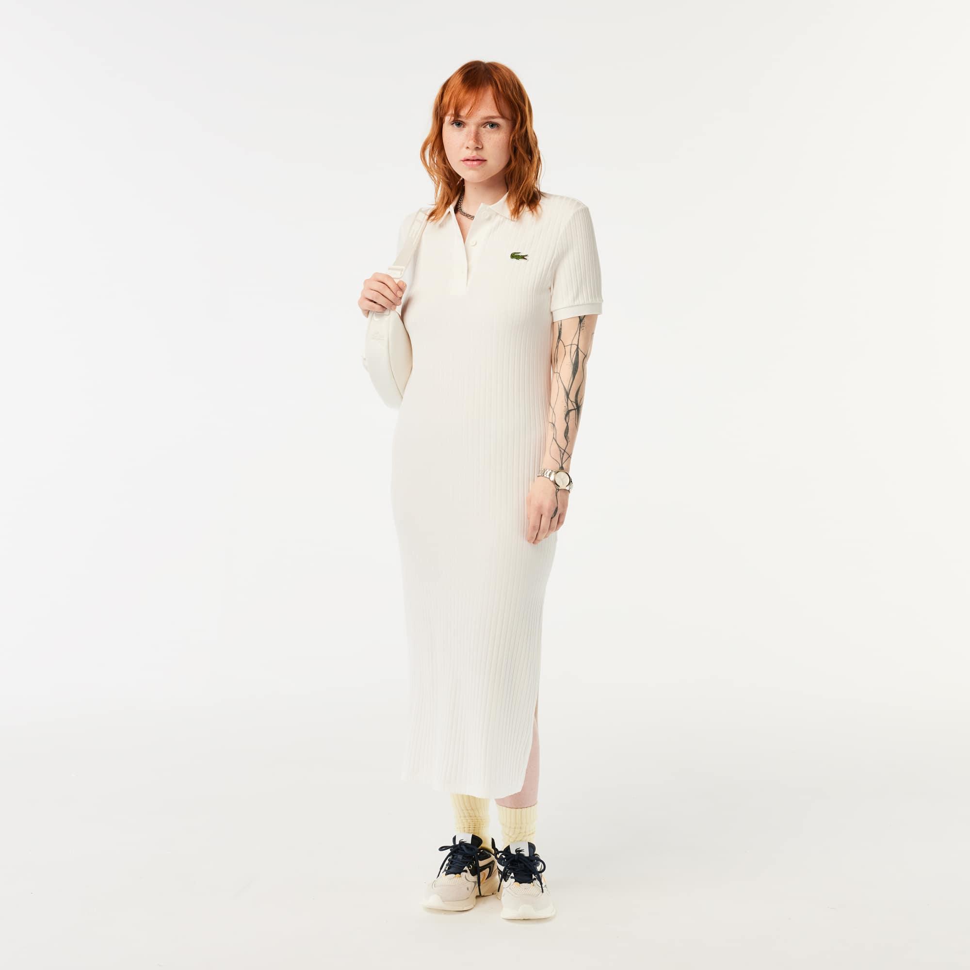 Women's Long Slim Fit Polo Dress by LACOSTE