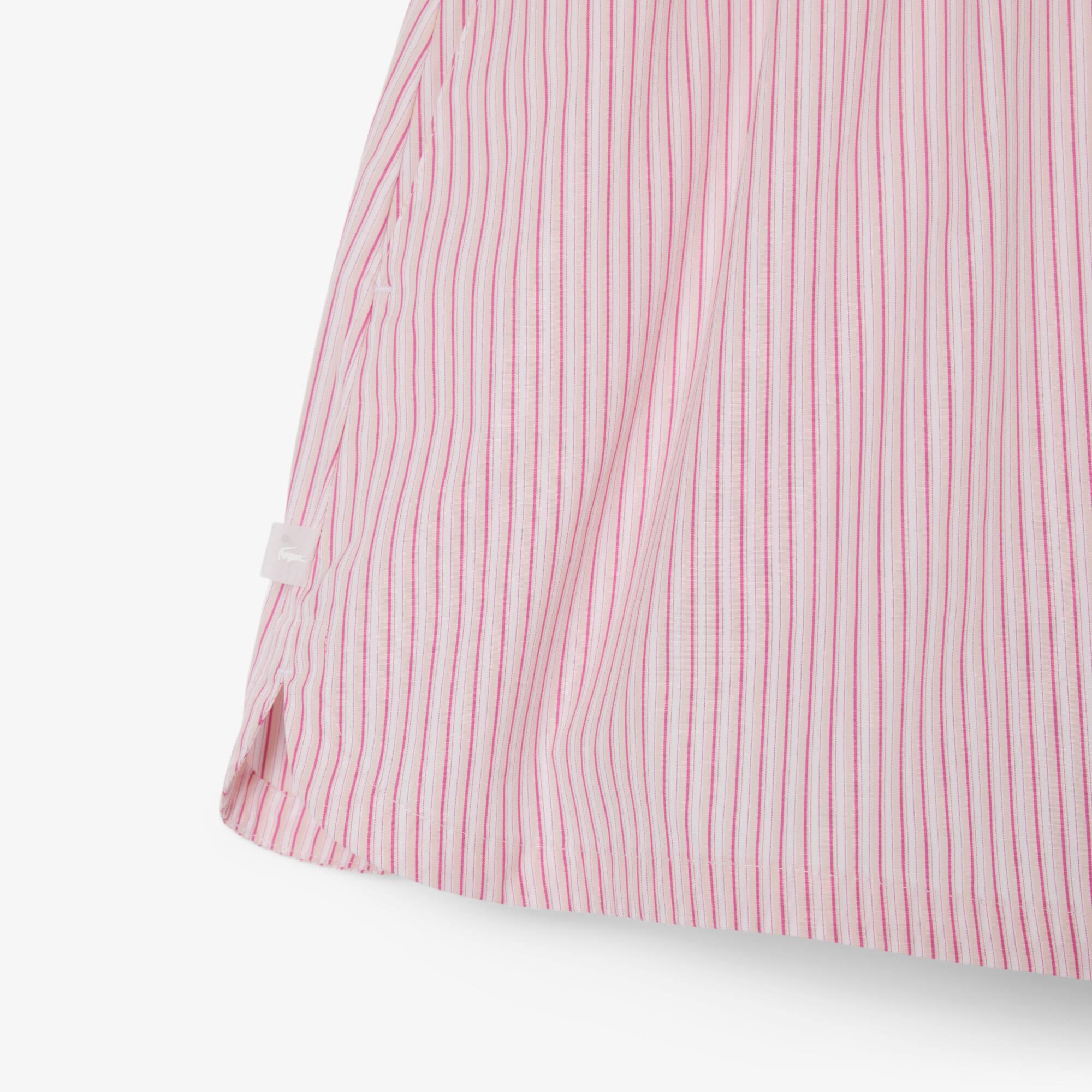 Women's Relaxed Fit Lightweight Striped Poplin Shorts by LACOSTE