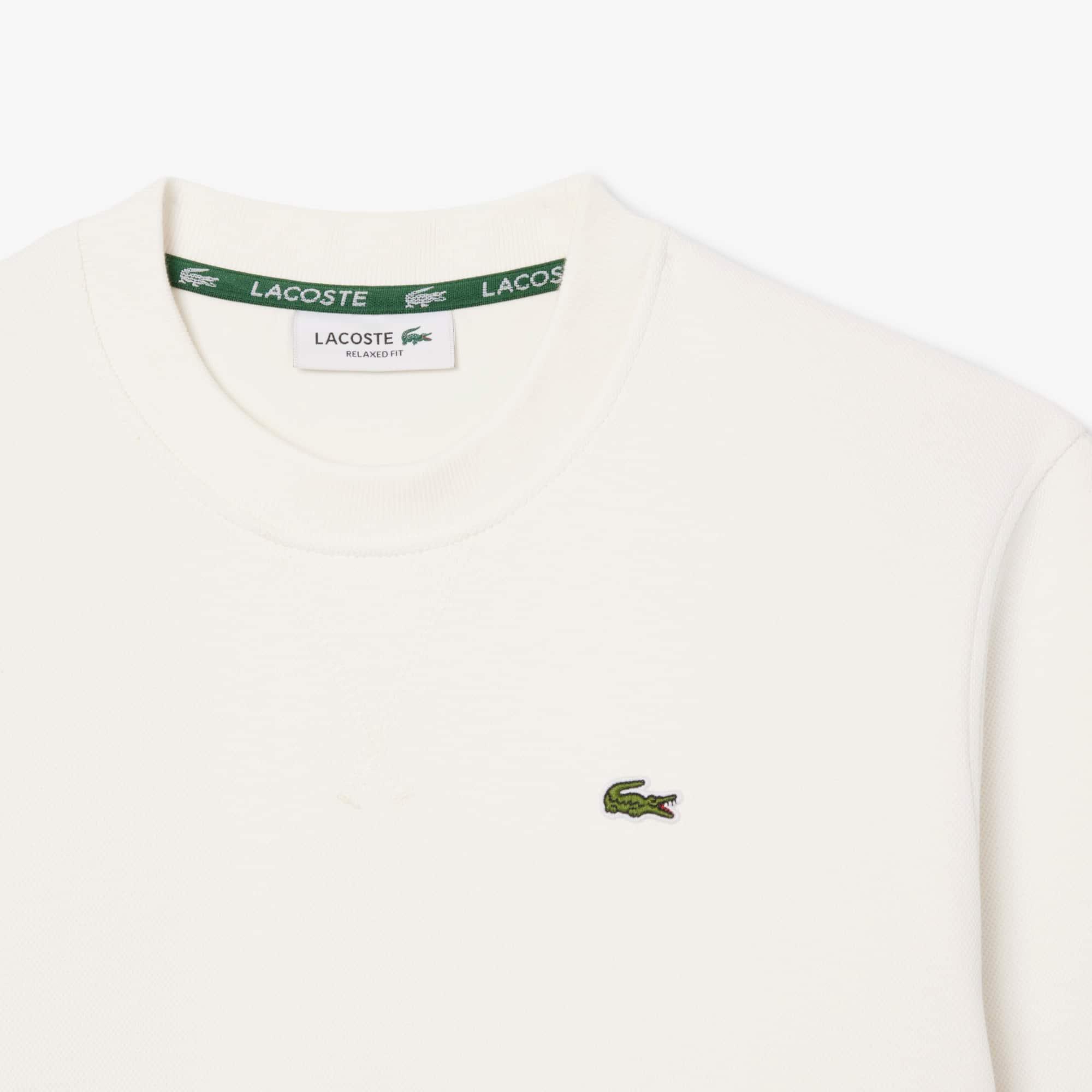 Women's Relaxed Fit Piqué Crew Neck Sweatshirt by LACOSTE