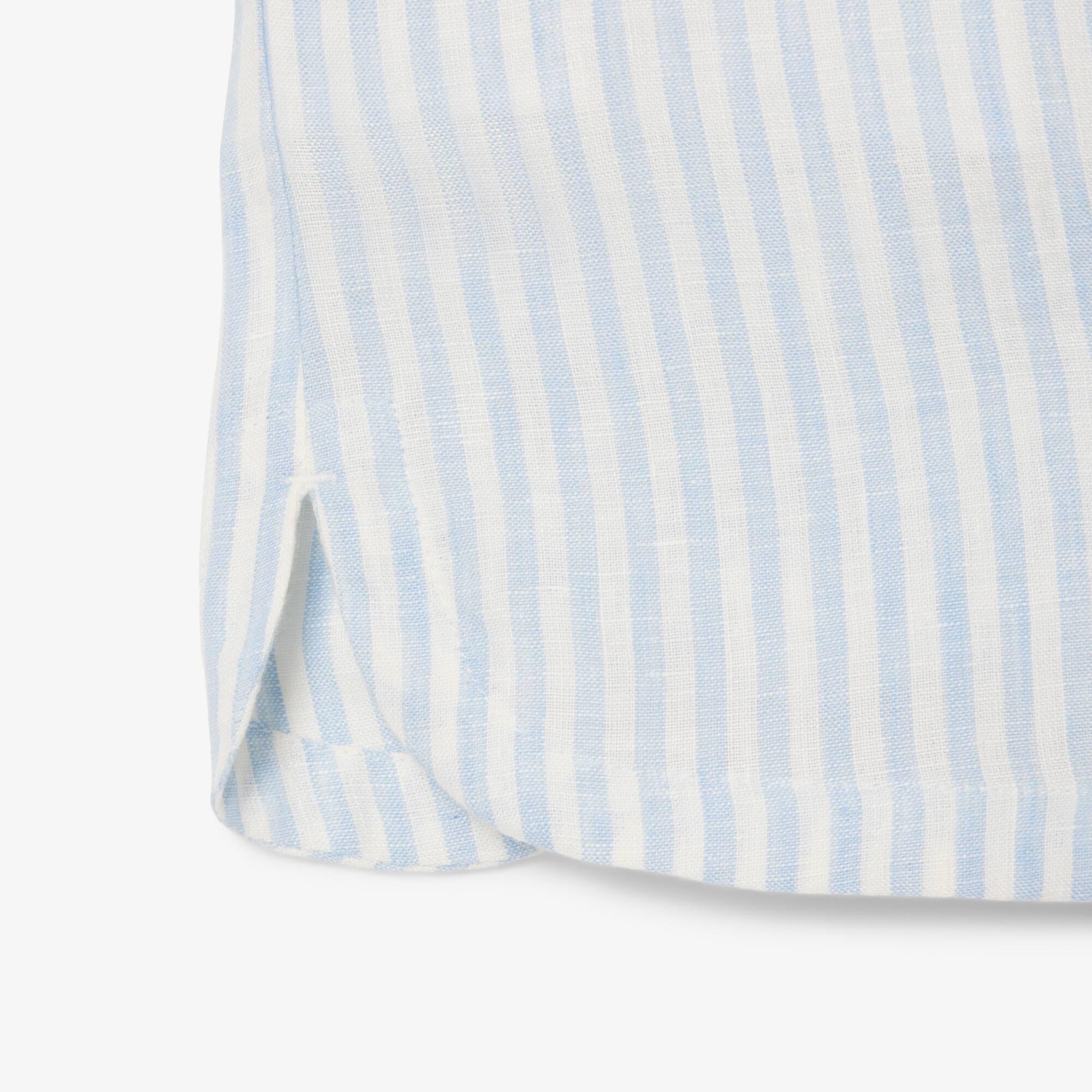 Women's Relaxed Fit Striped Linen Shorts by LACOSTE