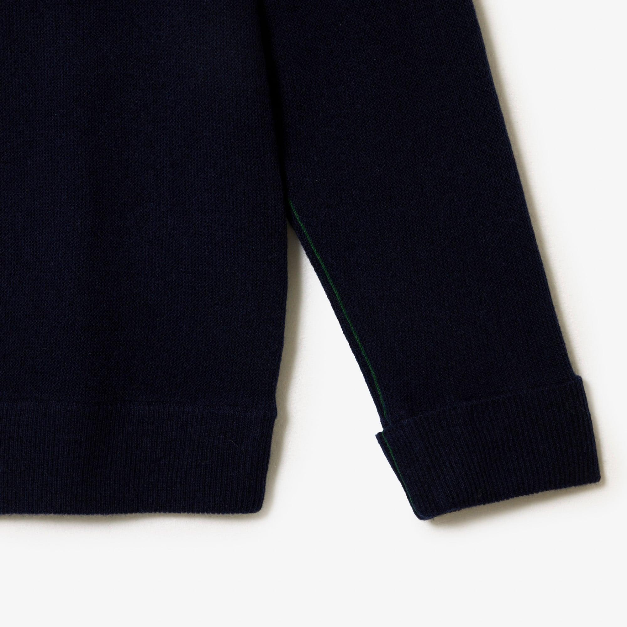 Women's Relaxed Fit V-Neck Wool Cardigan by LACOSTE