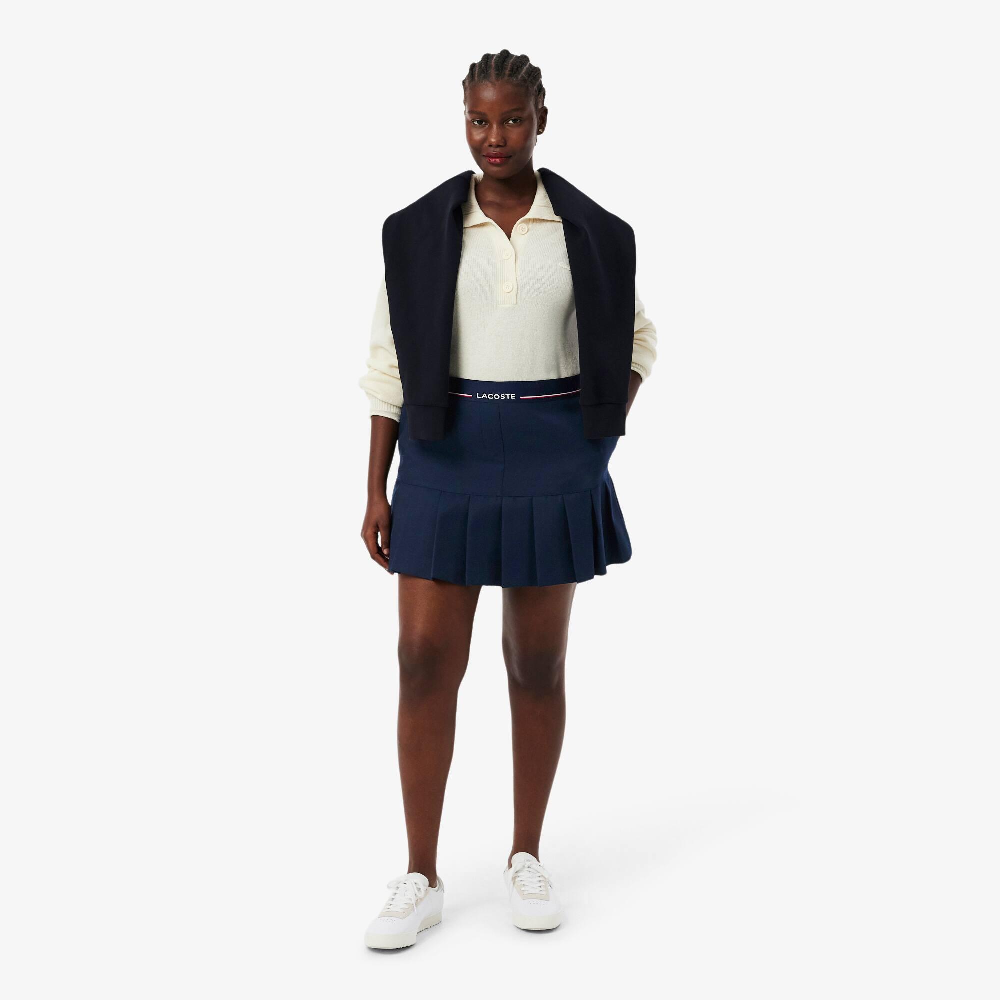 Women's Short Pleated Wool Blend Skirt by LACOSTE