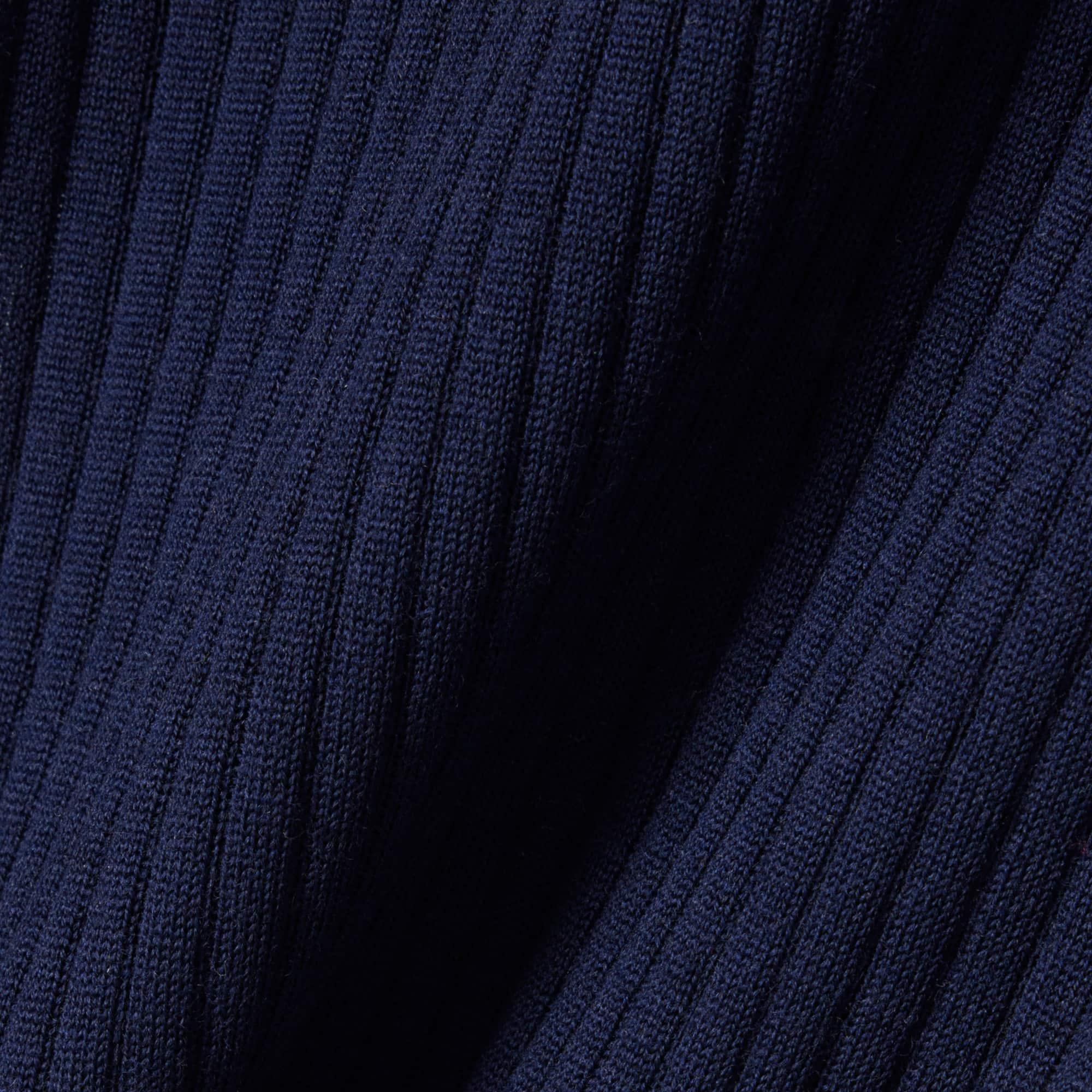 Women's Short Sleeve Merino Wool Rib Knit Sweater by LACOSTE