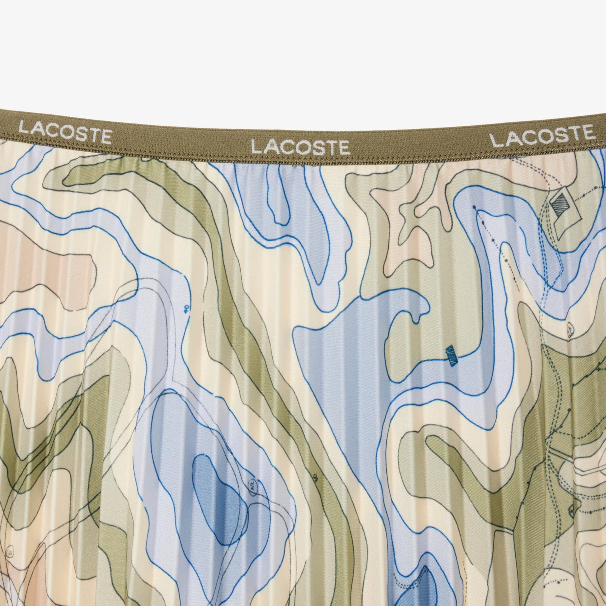 Women's Topography Print Pleated Skirt by LACOSTE