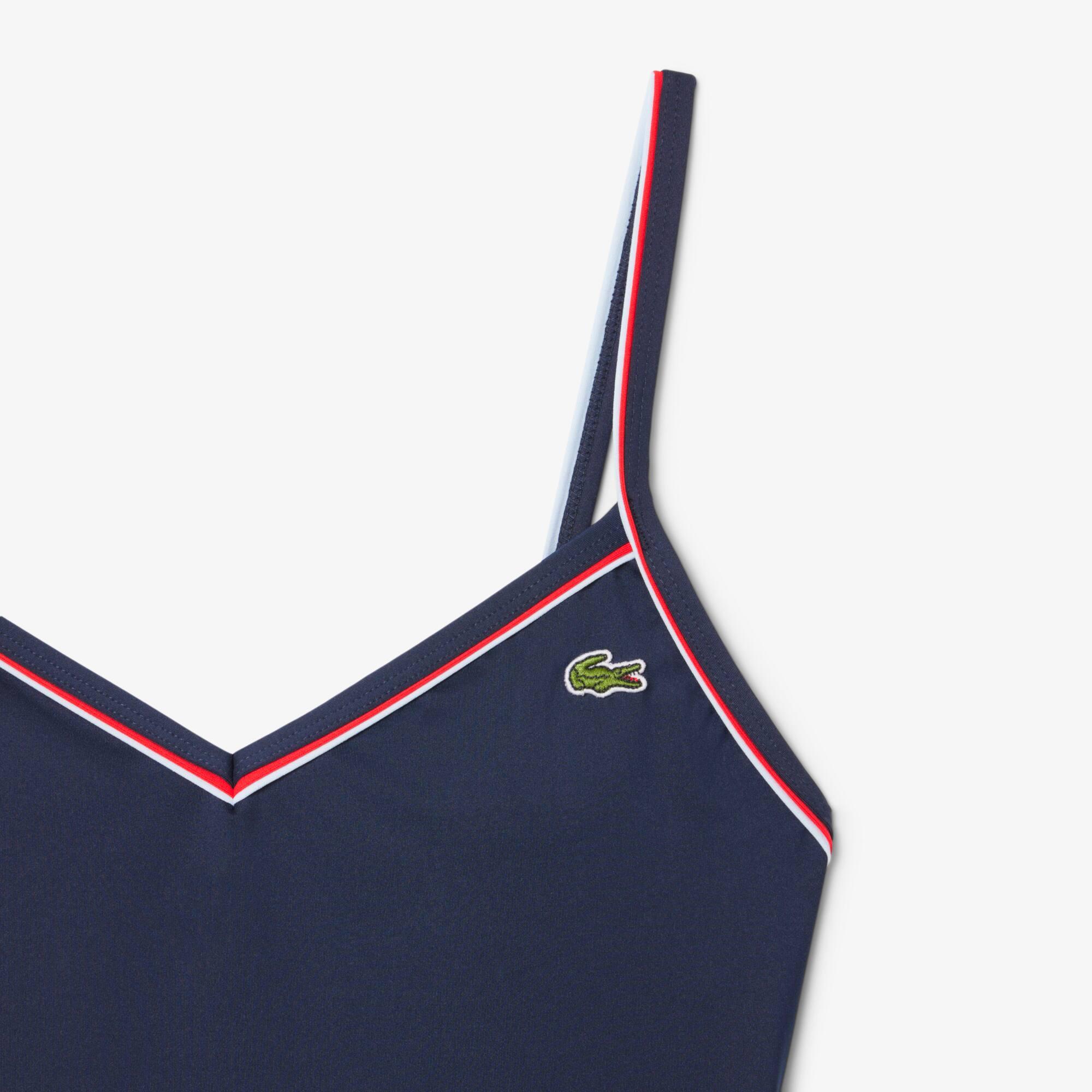Women's Trim Accent One Piece Swimsuit by LACOSTE