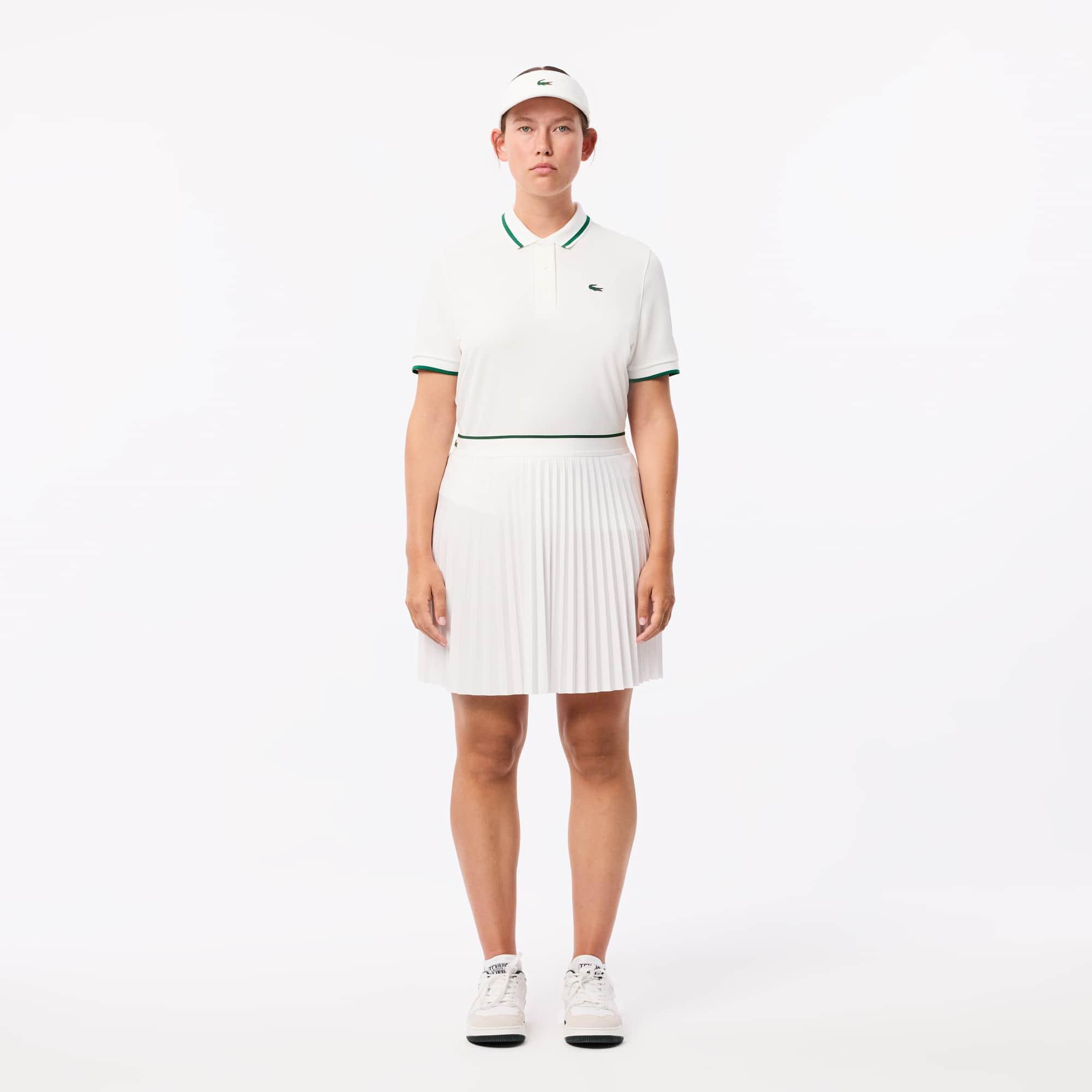 Women's UV Protect Stripe Collar Tennis Polo by LACOSTE