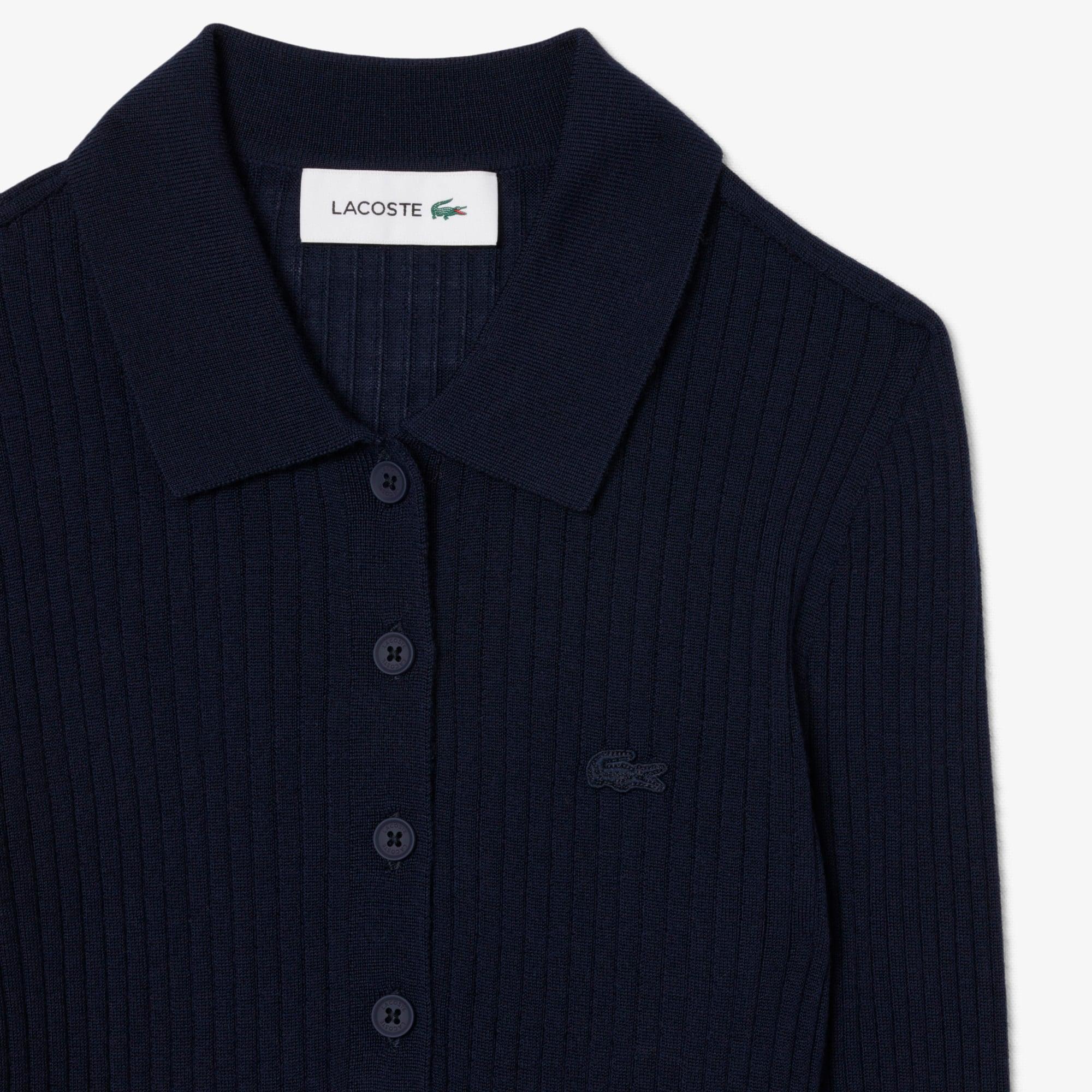 Women's Wool Jersey Polo Collar Sweater by LACOSTE