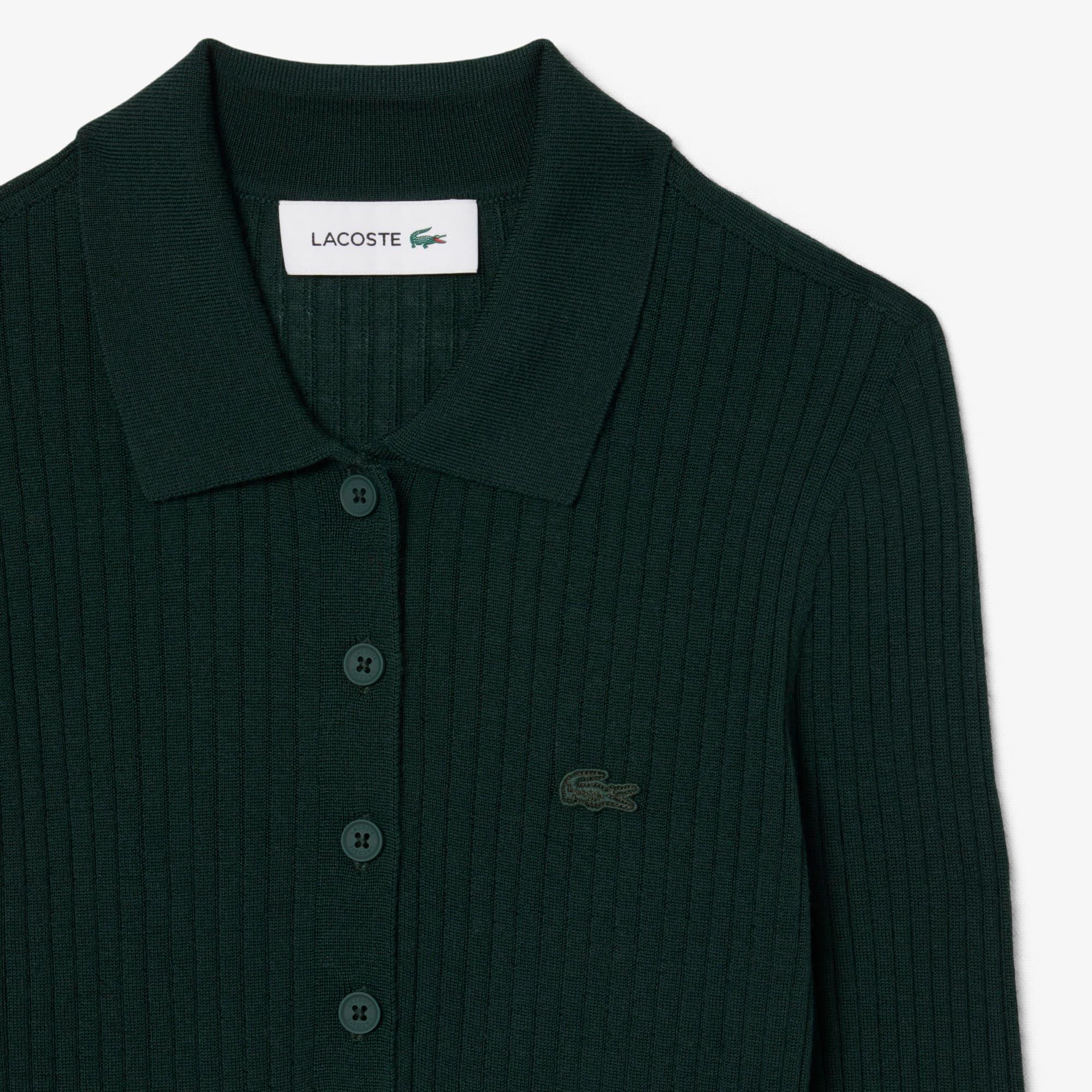 Women's Wool Jersey Polo Collar Sweater by LACOSTE