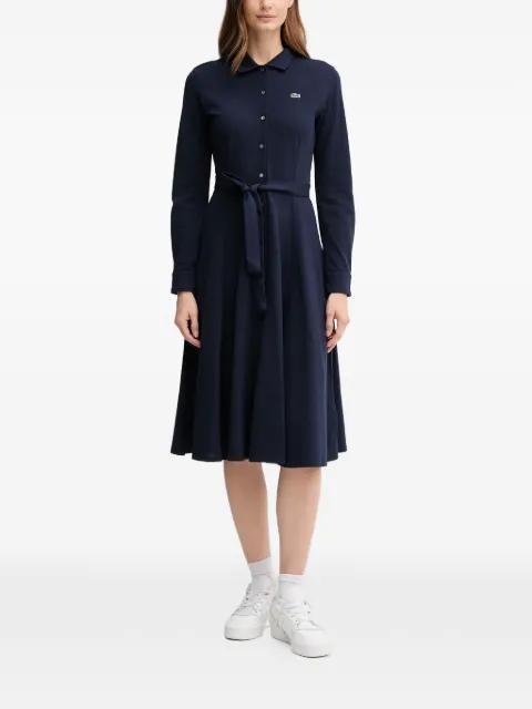 button belted midi dress by LACOSTE
