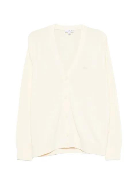 button ribbed cardigan by LACOSTE