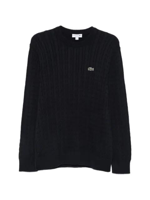 cable-knit logo-patch sweater by LACOSTE