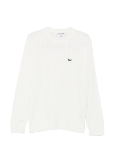 cable-knit logo-patch sweater by LACOSTE