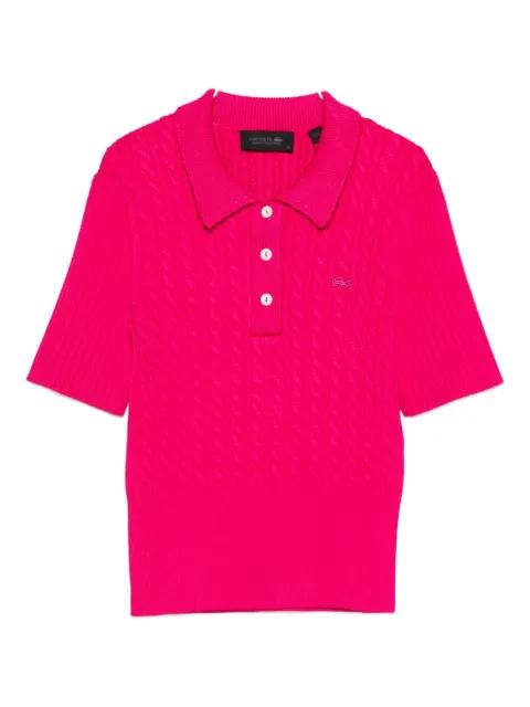 cable-knit polo top by LACOSTE