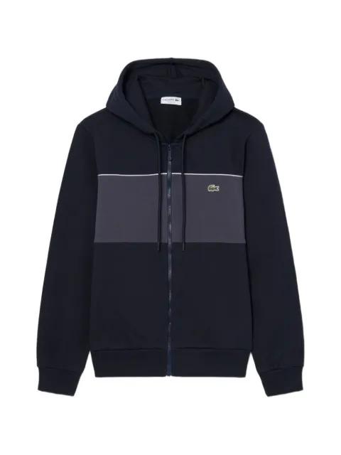colour-block zip-up cotton hoodie by LACOSTE