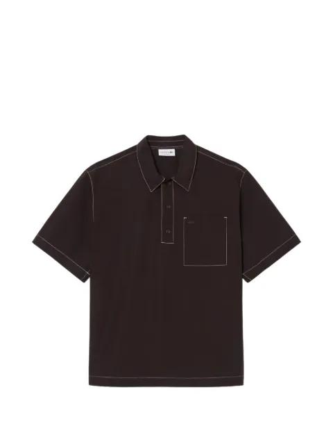 contrast-stitch chest-pocket shirt by LACOSTE