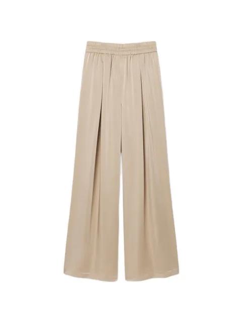 elasticated pleated palazzo pants by LACOSTE