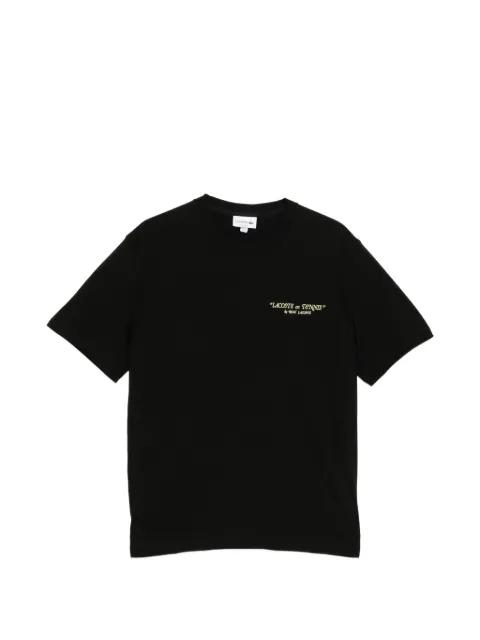 embroidered crew neck T-shirt by LACOSTE