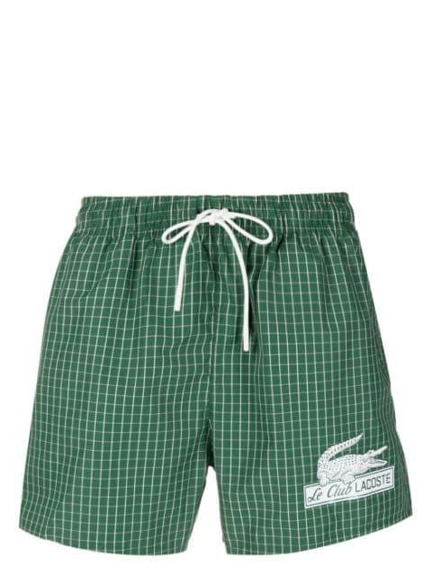 grid-pattern swimming shorts by LACOSTE
