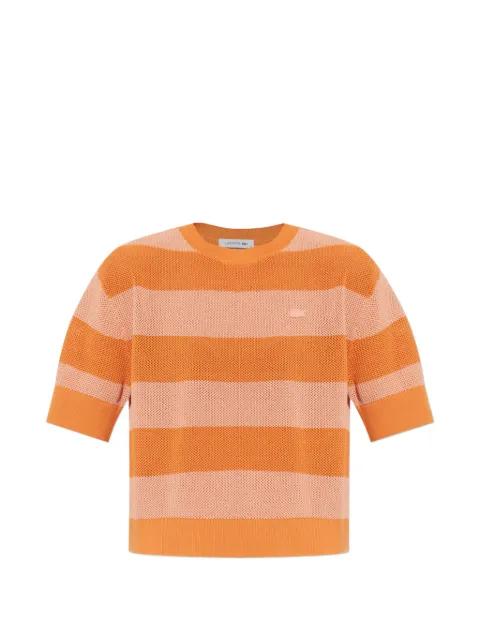 horizontal-stripe waffle-knit T-shirt by LACOSTE