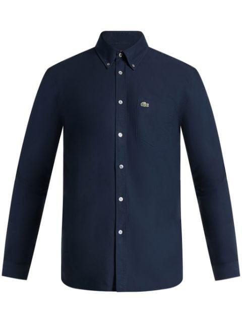 logo-appliqué cotton shirt by LACOSTE