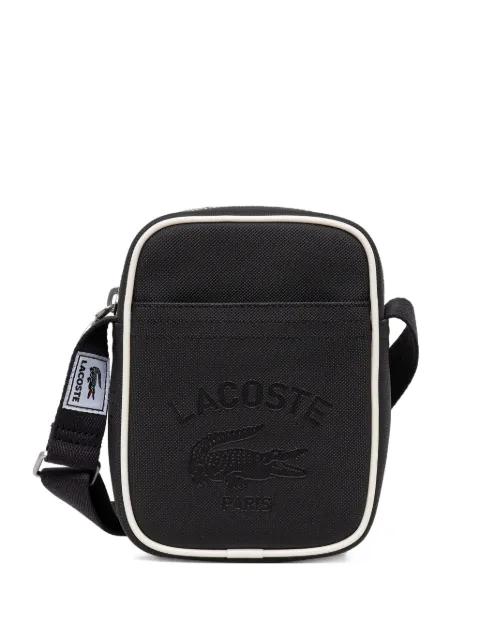 logo embossed trim cross body bag by LACOSTE logo embossed trim cross body bag by LACOSTE