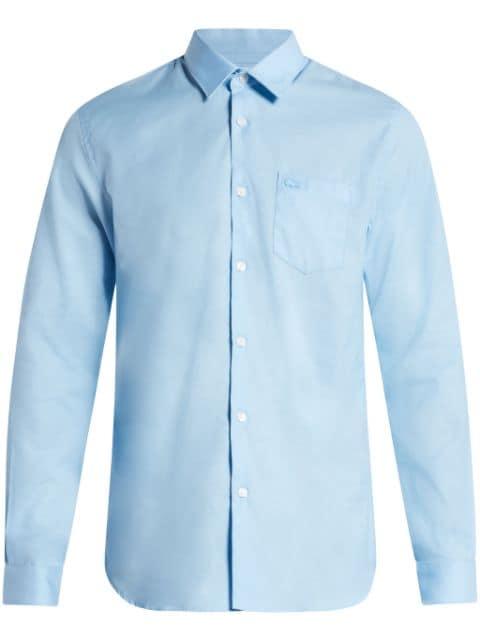 logo-embroidered cotton shirt by LACOSTE