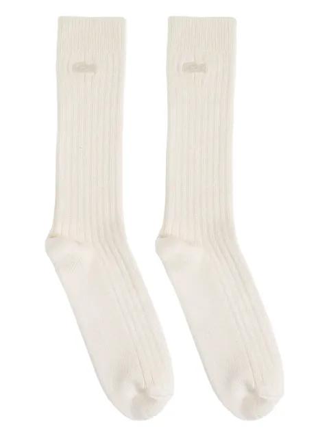 logo-embroidered ribbed socks by LACOSTE