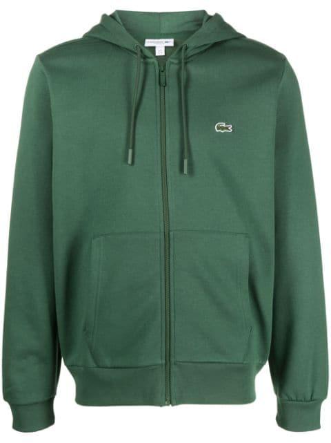 logo-embroidered zip-up hoodie by LACOSTE