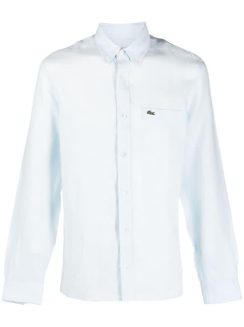logo-patch button-down shirt by LACOSTE
