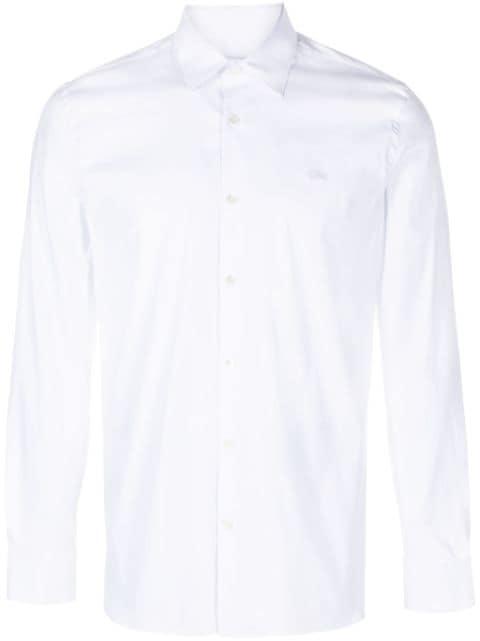logo-patch cotton blend shirt by LACOSTE