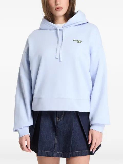 logo-patch drawstring hoodie by LACOSTE
