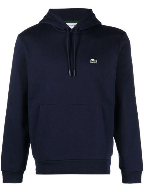logo-patch fleece hoodie by LACOSTE
