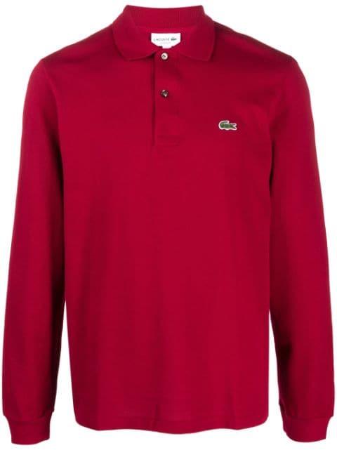 logo-patch long-sleeve cotton polo shirt by LACOSTE